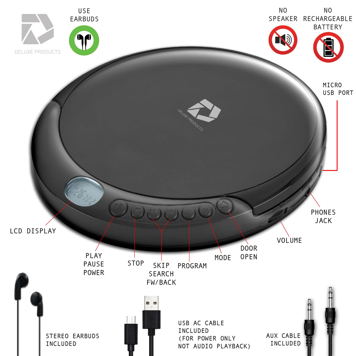 Portable CD Player with 60 Second Anti Skip Y295