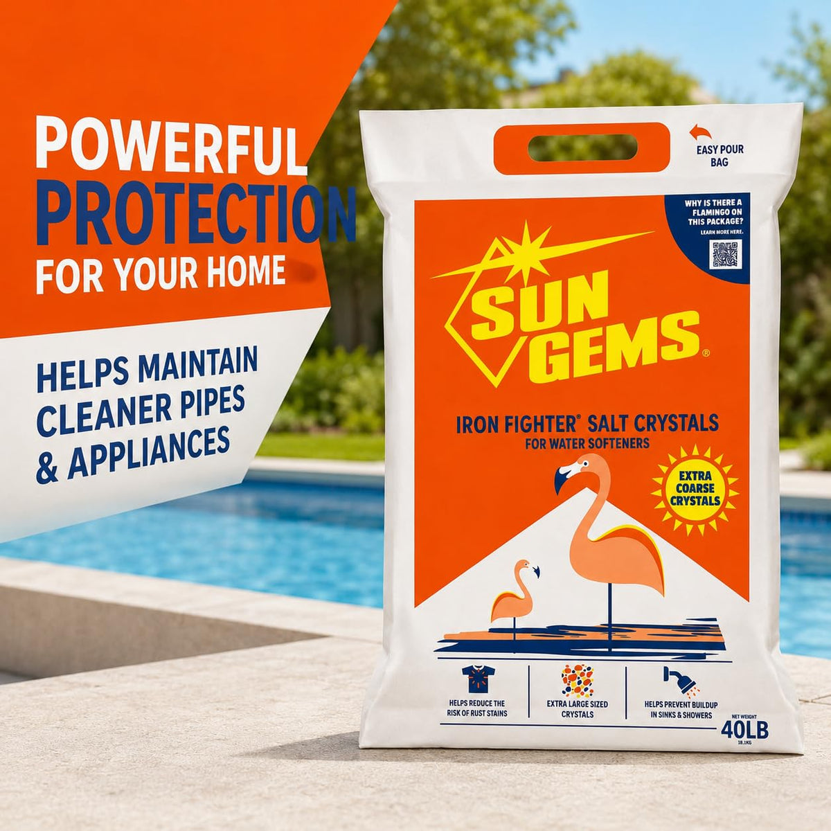 Water Softener Salt Crystals 40 lb Extra Coarse H41947