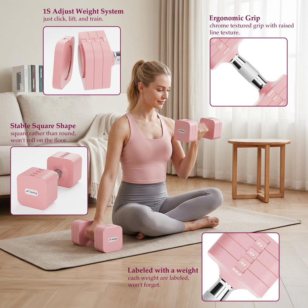 Adjustable Dumbbell Set 10LBS 20LBS 25LBS Set of 2 T6885