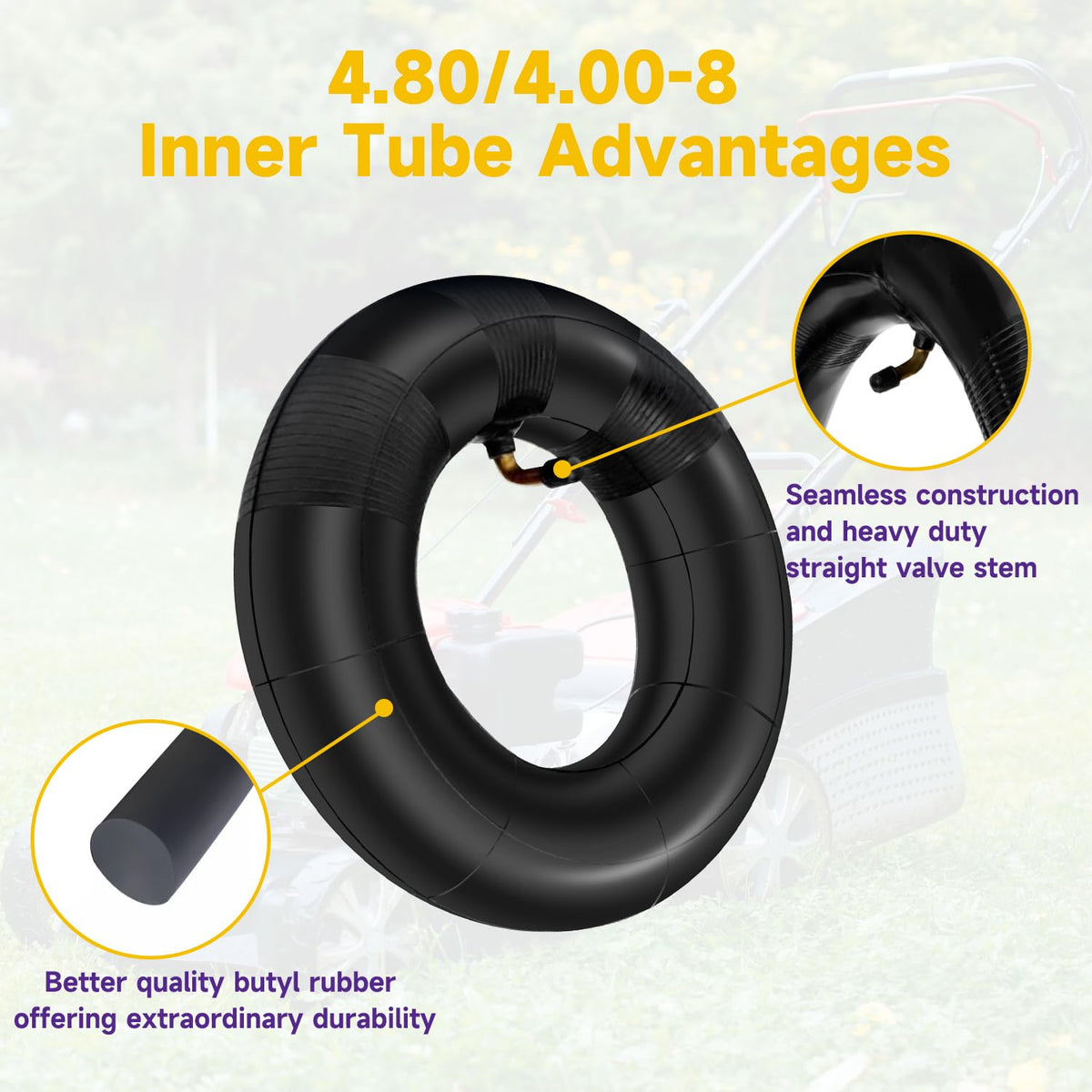 4.80/4.00-8 Inner Tube with TR87 Bent Valve 1 Pcs A2968