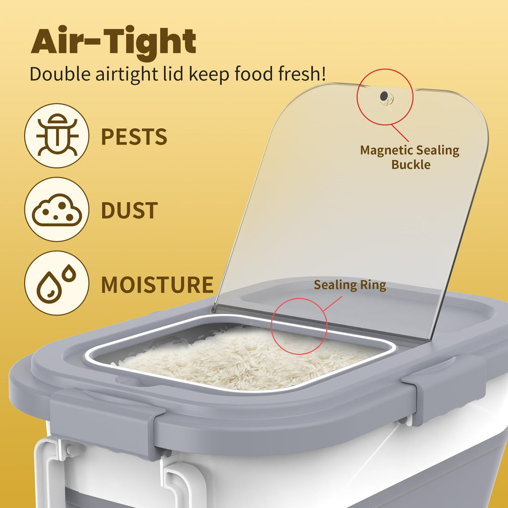 3 Pack Airtight Dog Food Storage Container with Bamboo Lids N640