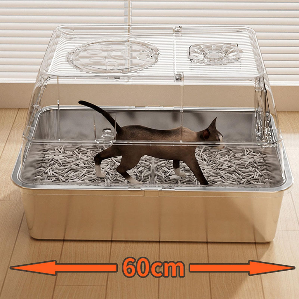 Enclosed Stainless Steel Extra Large Cat Litter Box G879558