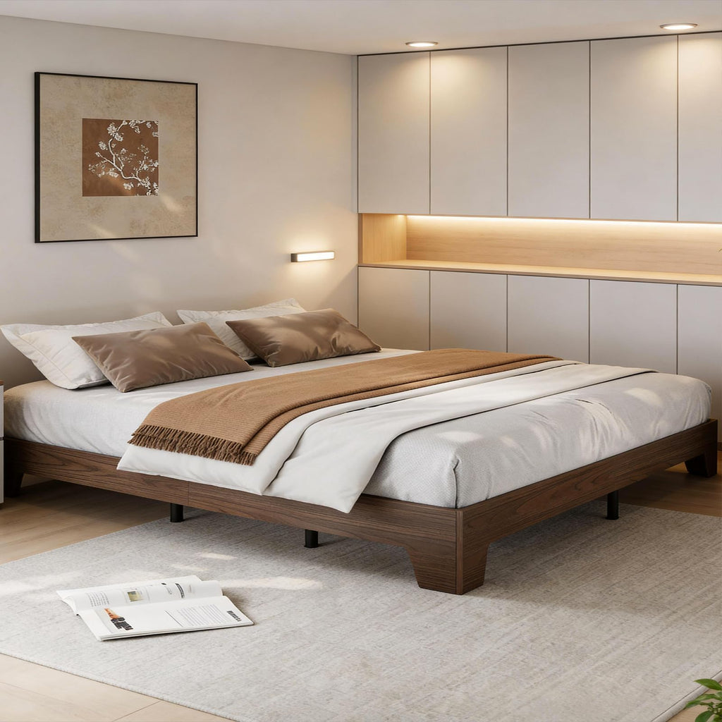 California King Size Wood Platform Bed Frame H655886