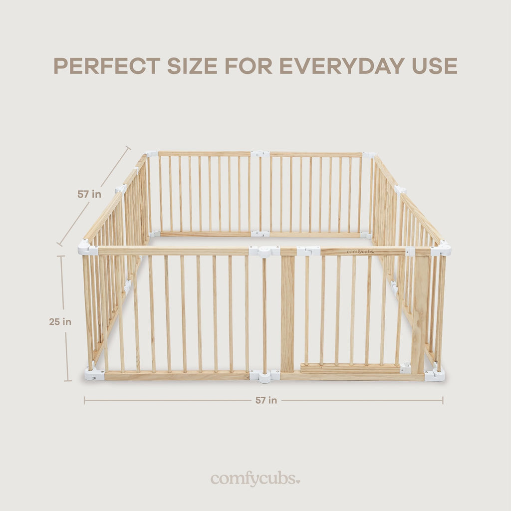 Foldable Playpen Light Wood White G57728