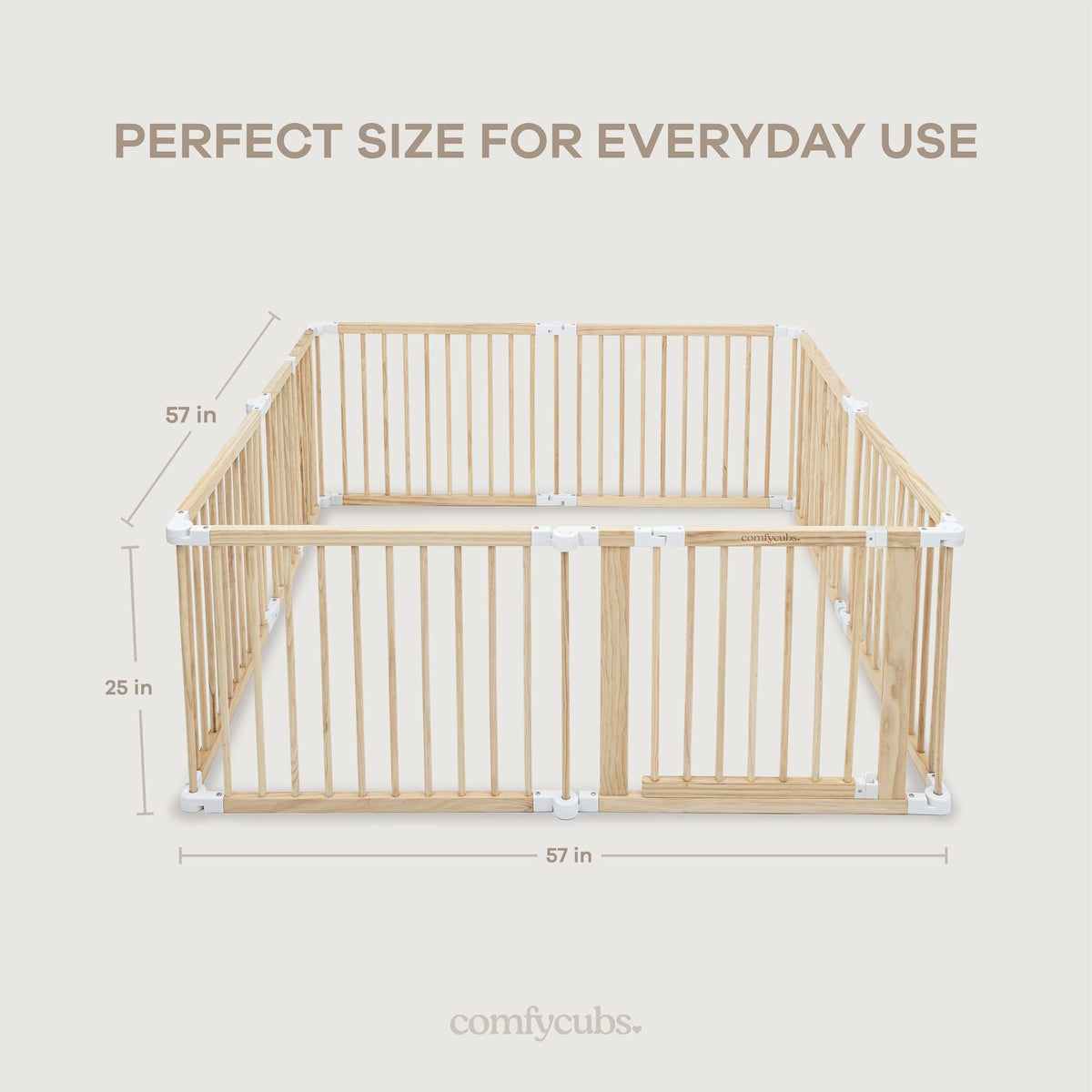 Foldable Playpen Light Wood White G57728