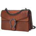 Snake Printed Leather Crossbody Bag R331