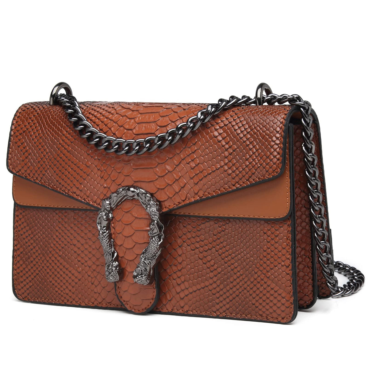 Snake Printed Leather Crossbody Bag R331