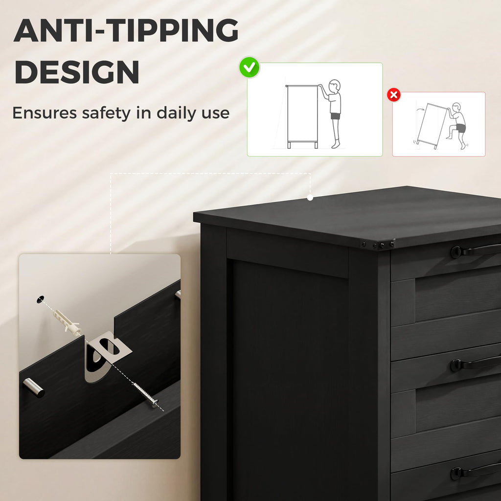 3 Drawer Black File Cabinet D81057