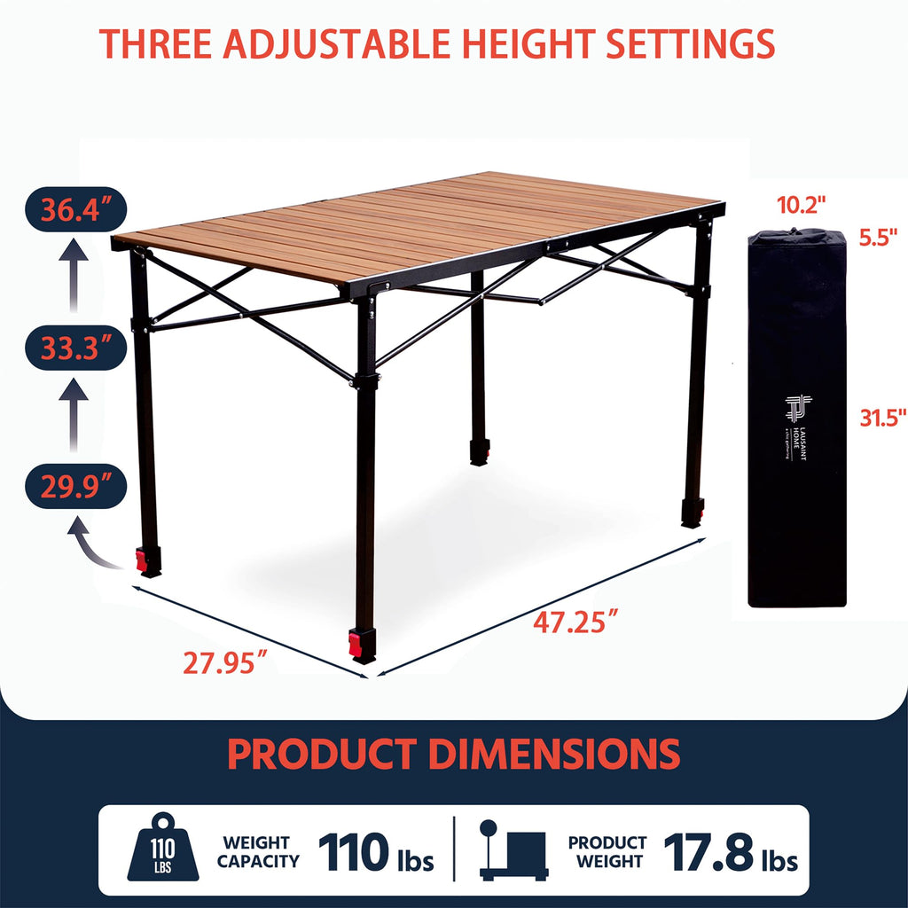Large Adjustable Height Aluminum Camping Table R611738