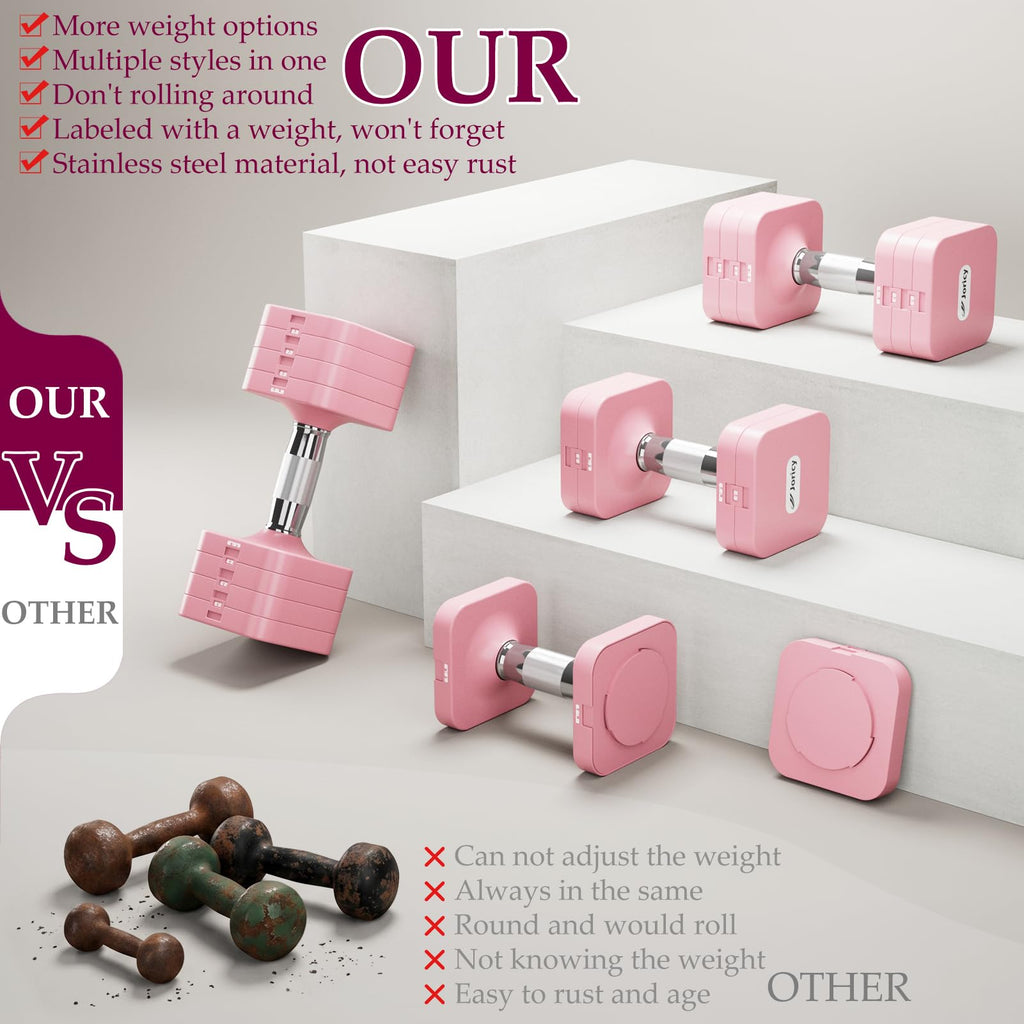 Adjustable Dumbbell Set 10LBS 20LBS 25LBS Set of 2 T6885