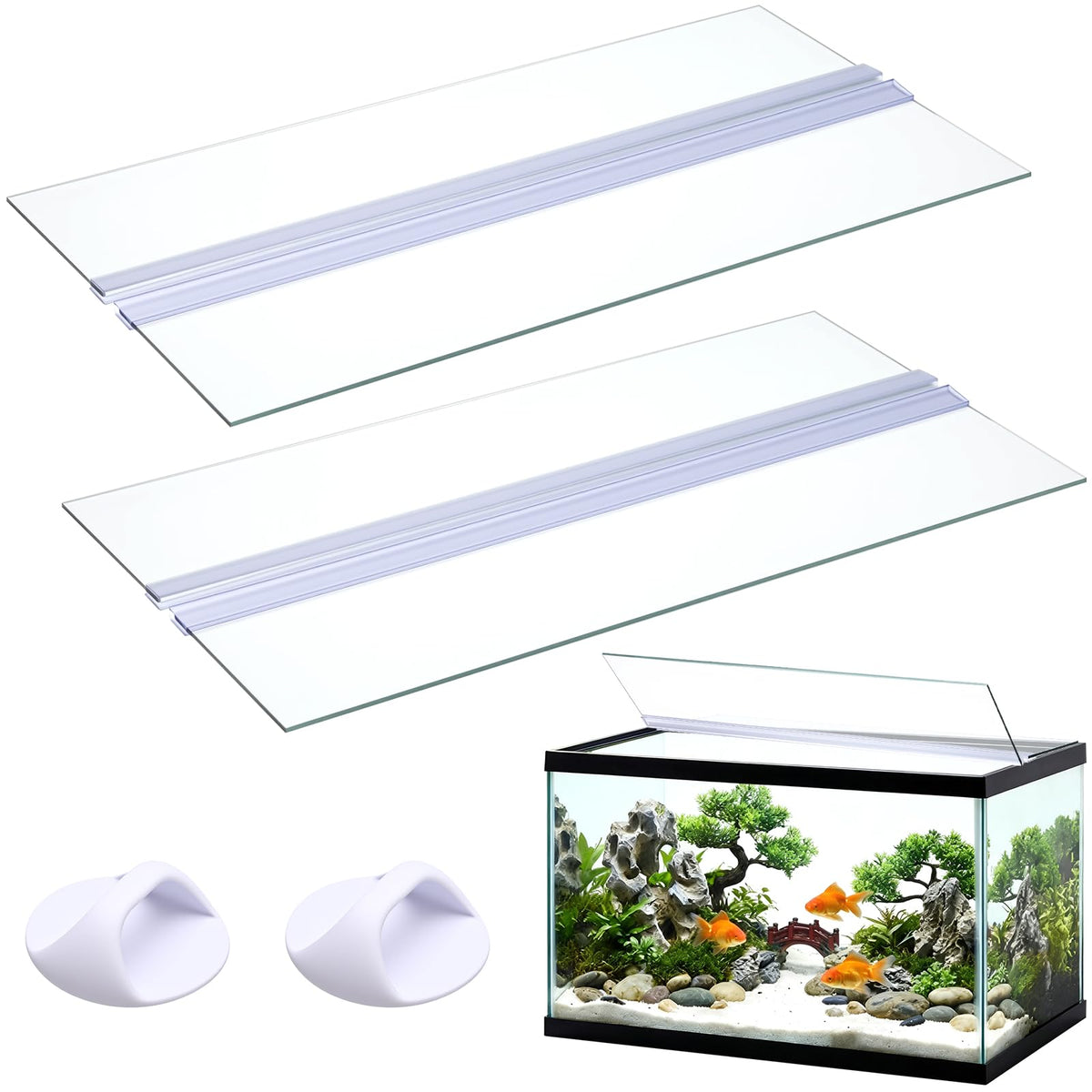 Aquarium Glass Canopy 19.33" x 9.65" x 0.12" T555