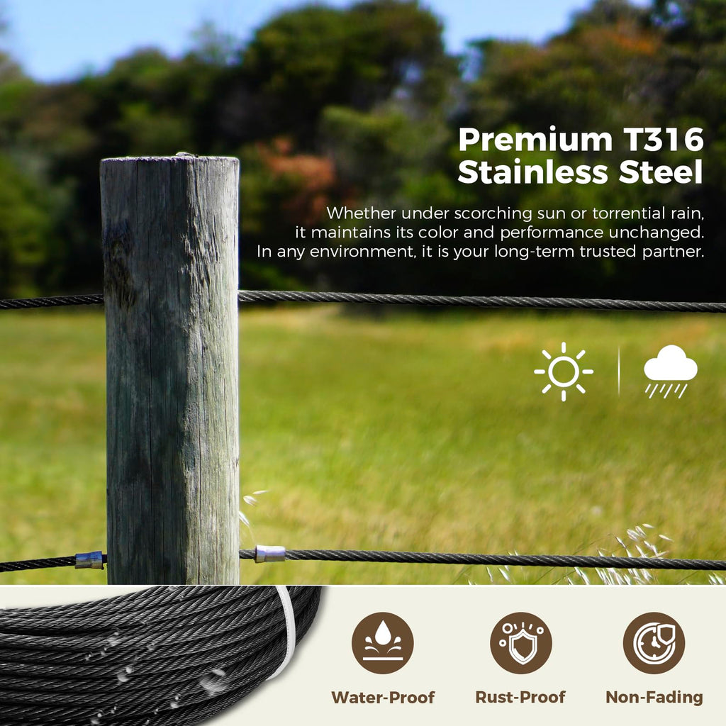 1/8" Black Stainless Steel Cable K28459