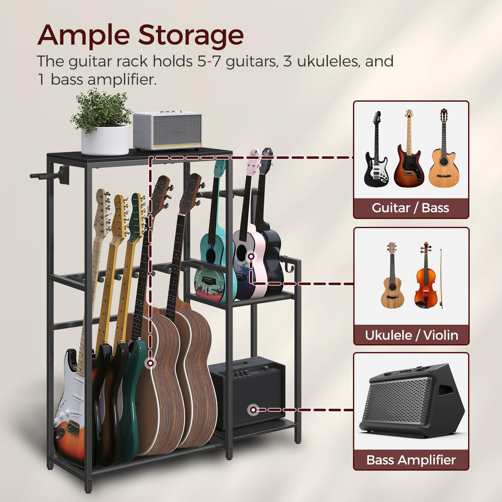 Guitar Stand, Multi-Guitar Rack, AMP Stand, Record Rack R743371