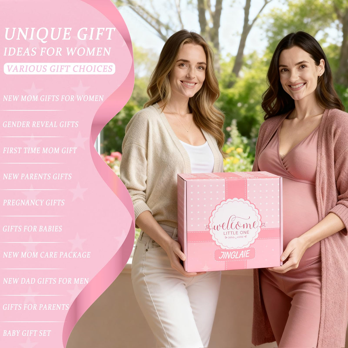 New Mom Gift Basket with Baby Clothes & Tumblers P1547