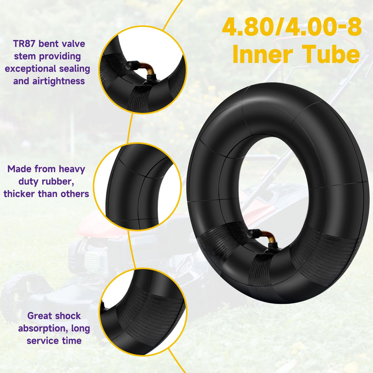 4.80/4.00-8 Inner Tube with TR87 Bent Valve 1 Pcs A2968