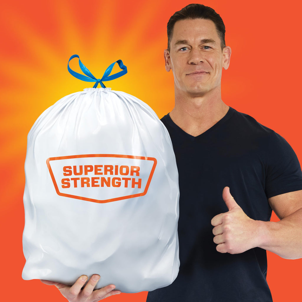 13G Tall Kitchen Trash Bags, White, Unscented, 90ct A289684