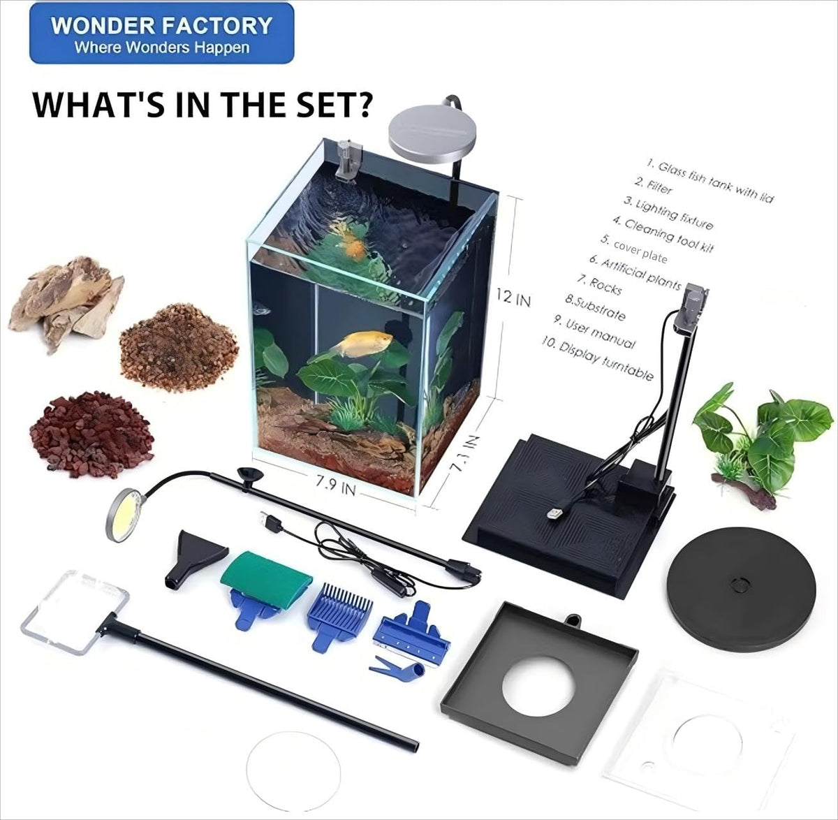 3 Gallon Fish Tank Aquarium J334901