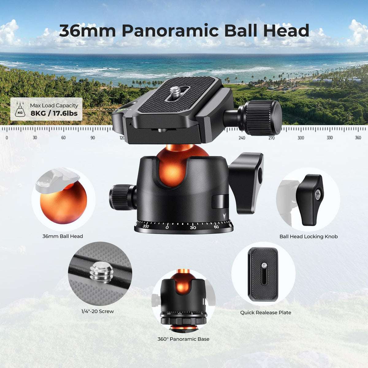 Carbon Fiber Camera Tripod with Ball Head L802340