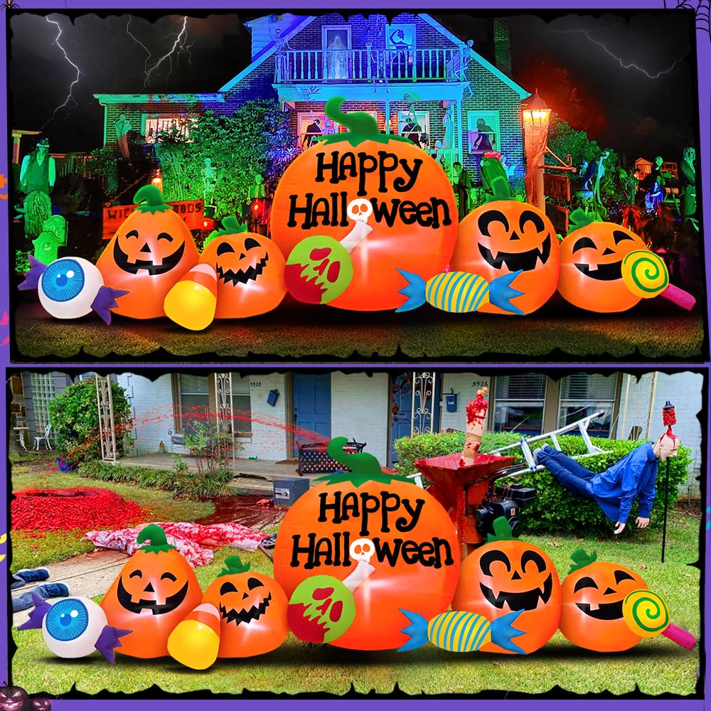 8FT Inflatable Pumpkin Outdoor Decoration with LED W6974