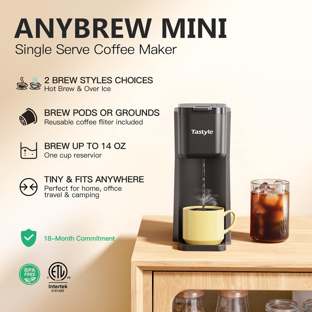 Mini Single Serve Hot and Iced Coffee Maker W363