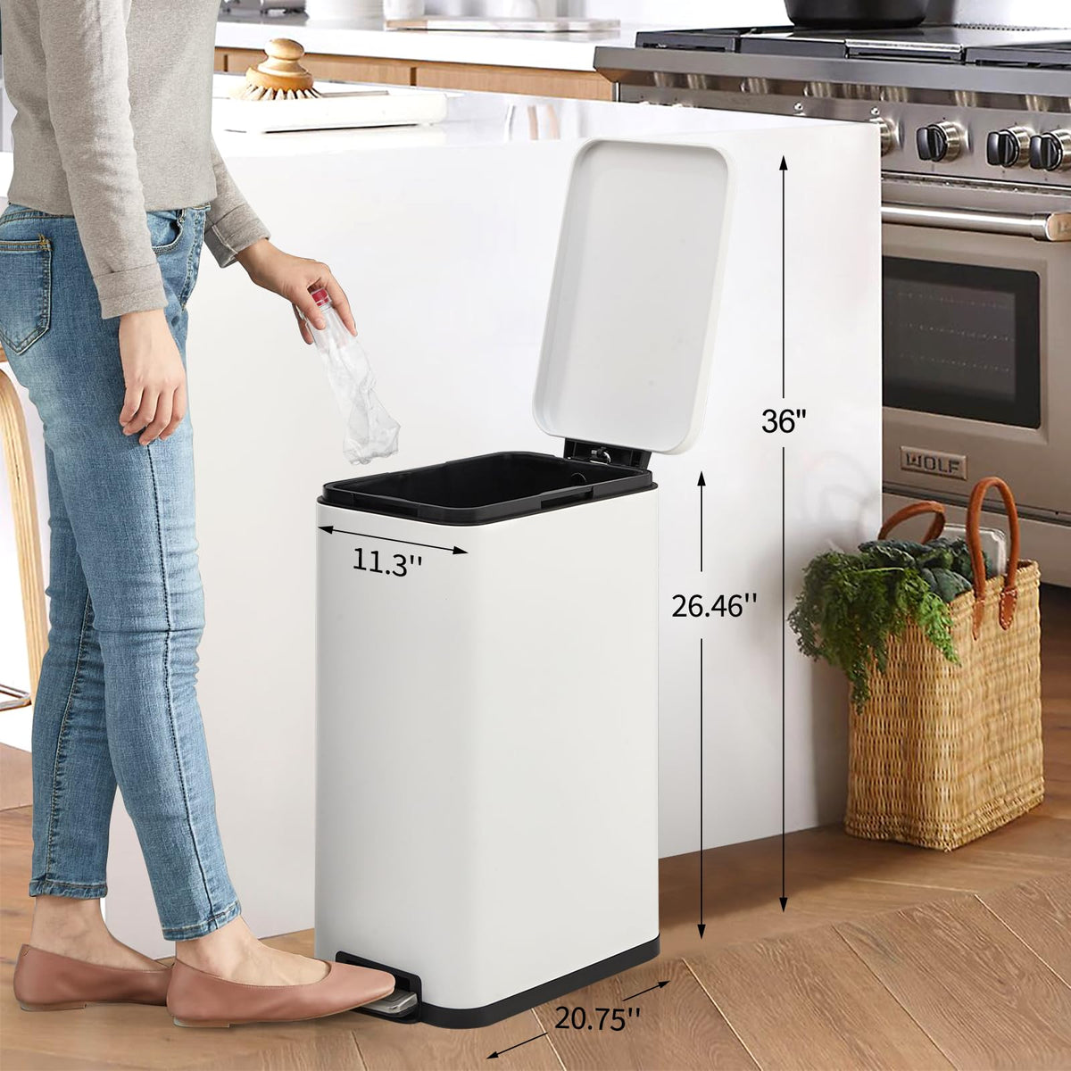 13.2 Gallon Stainless Steel Step Trash Can with Lid A99095