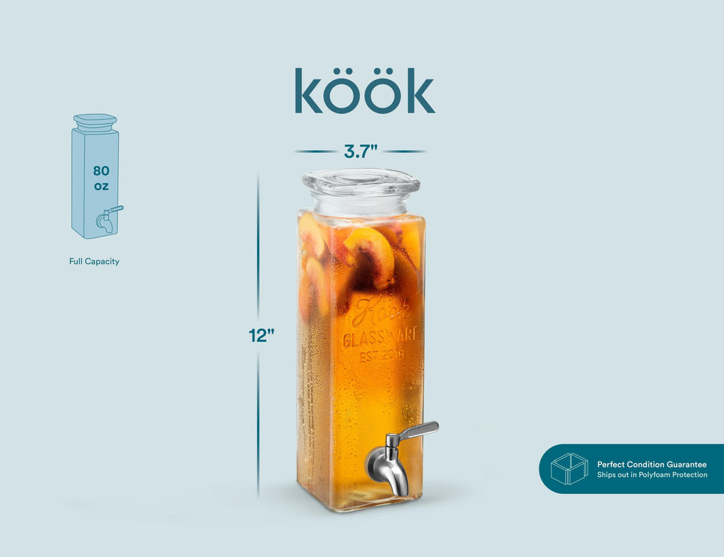 80 oz Glass Drink Dispenser with Spigot U214899