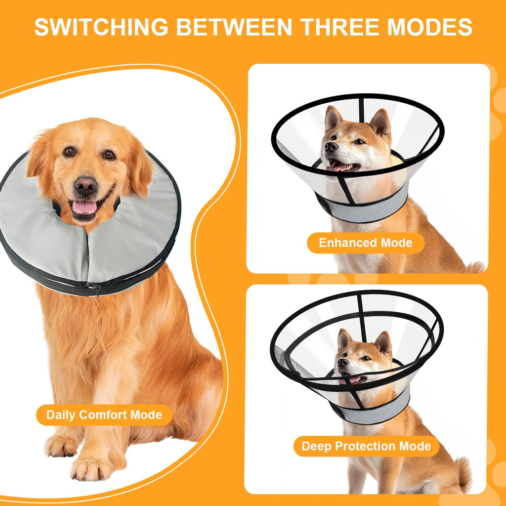 Inflatable Dog Cat Cone Collar with 2PCS Cover Y1000