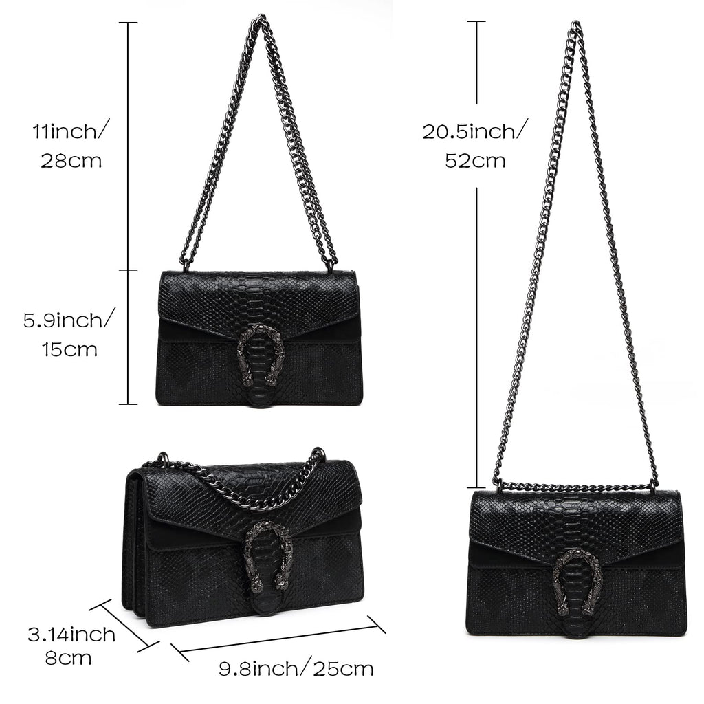Snake Printed Leather Crossbody Bag R331