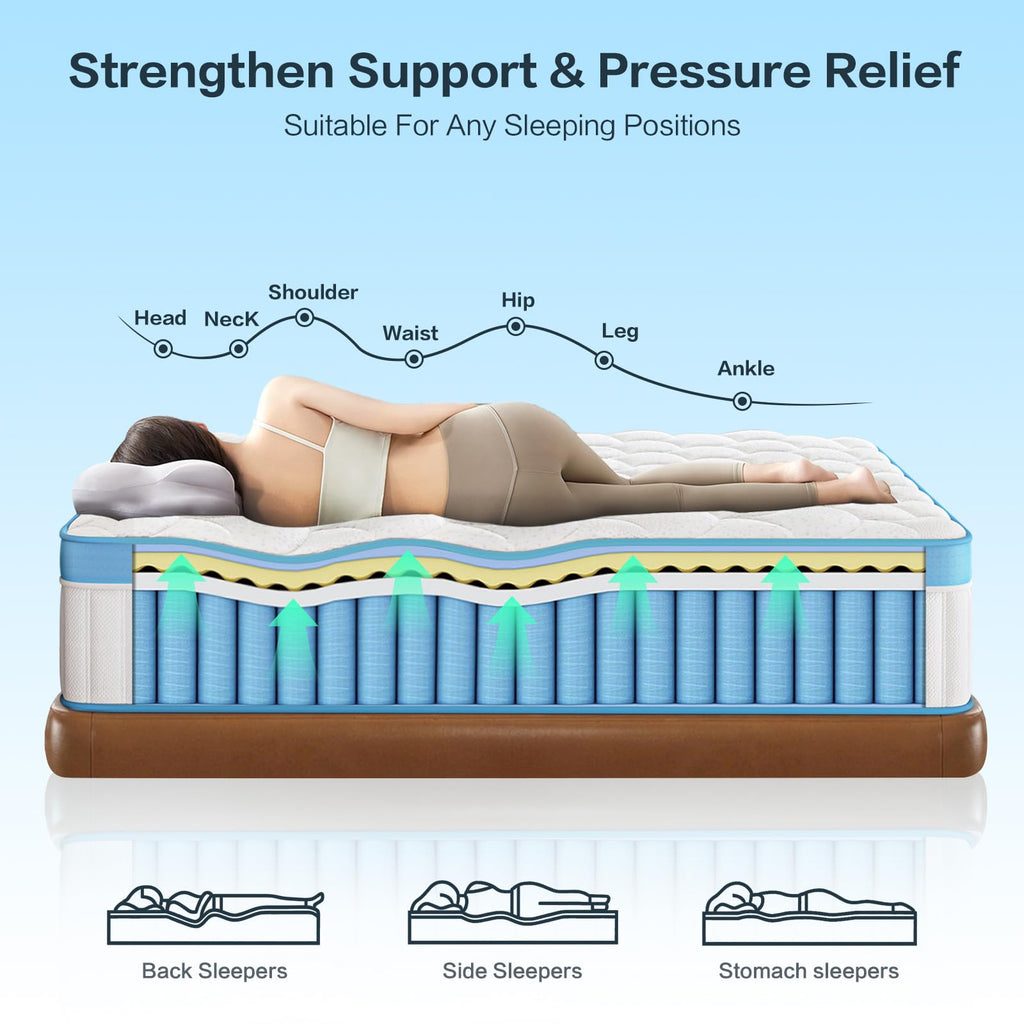 Full Size 12 Inch Firm Hybrid Memory Foam Mattress Z15136