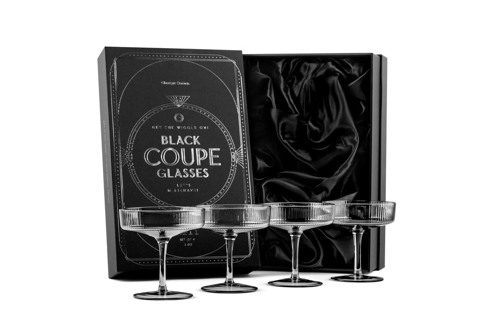 Smoke Black Coupe Glasses Set of 4 J809814