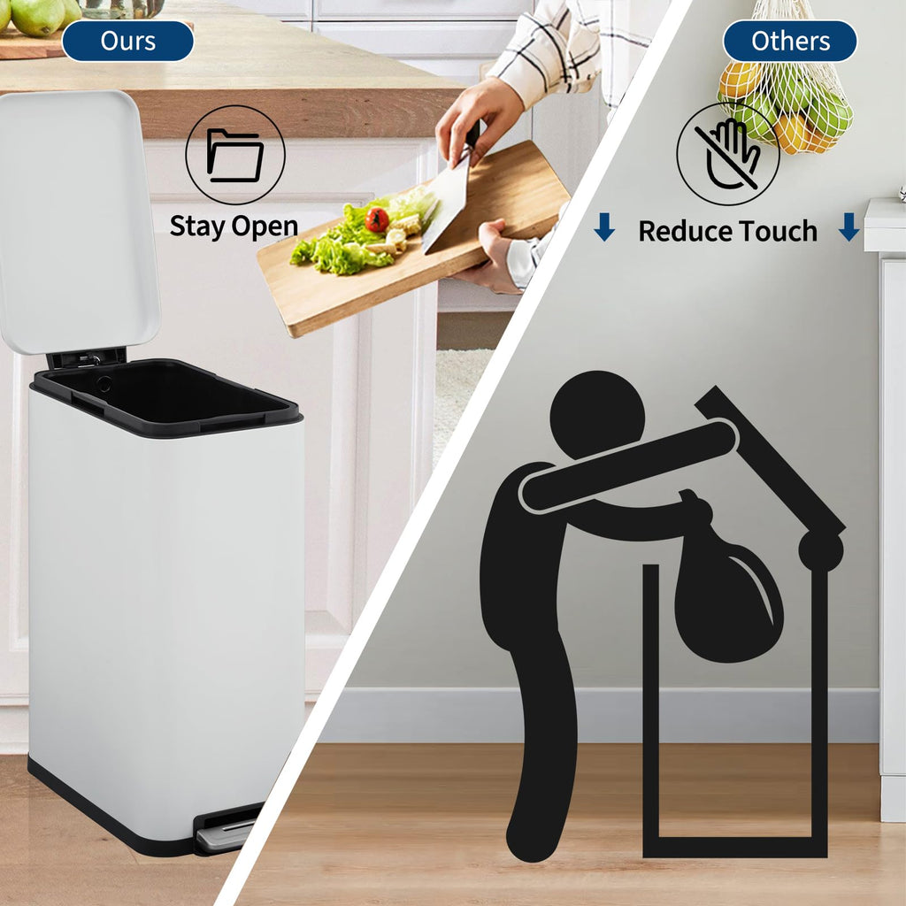 13.2 Gallon Stainless Steel Step Trash Can with Lid A99095
