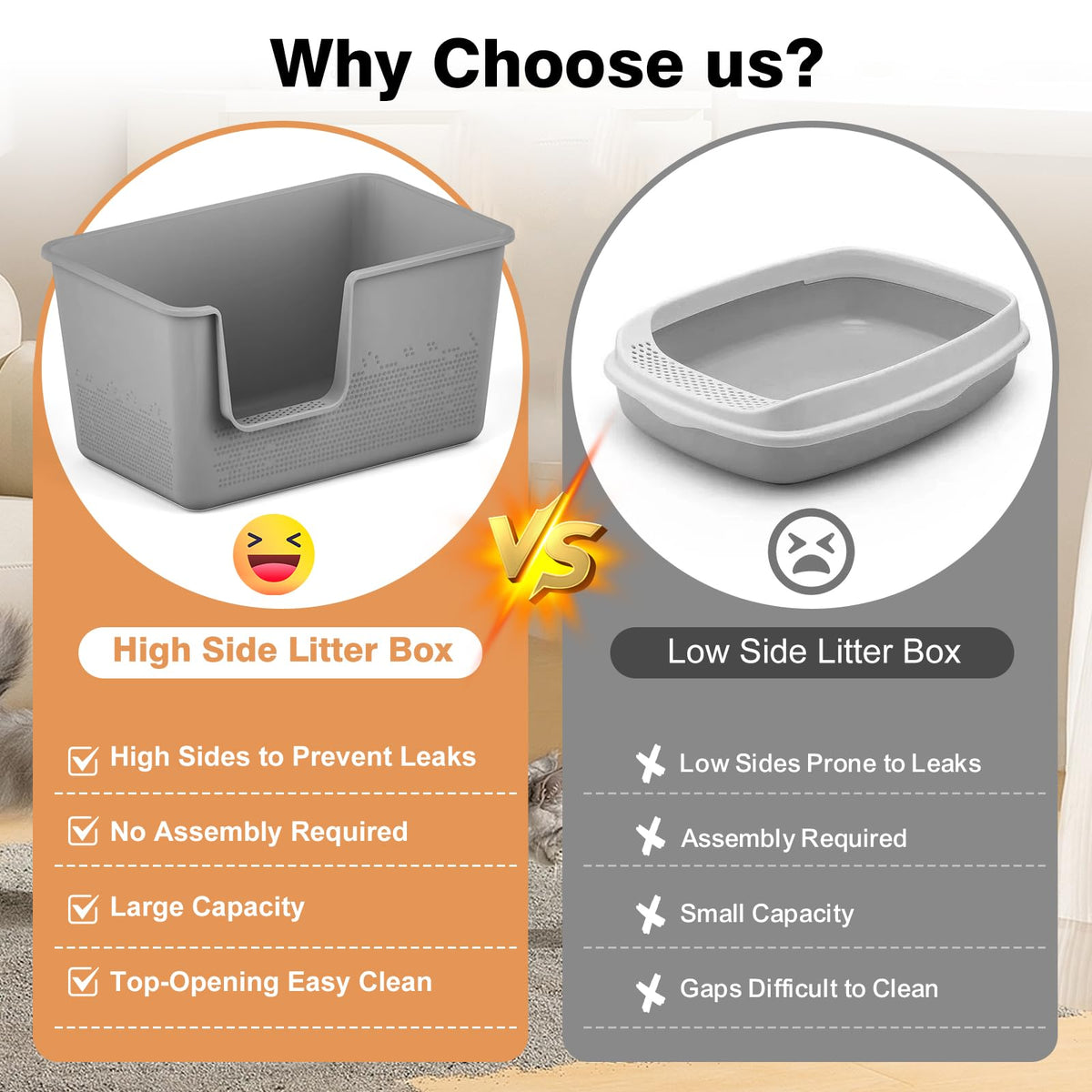 Extra Large High Sided Cat Litter Box F4578