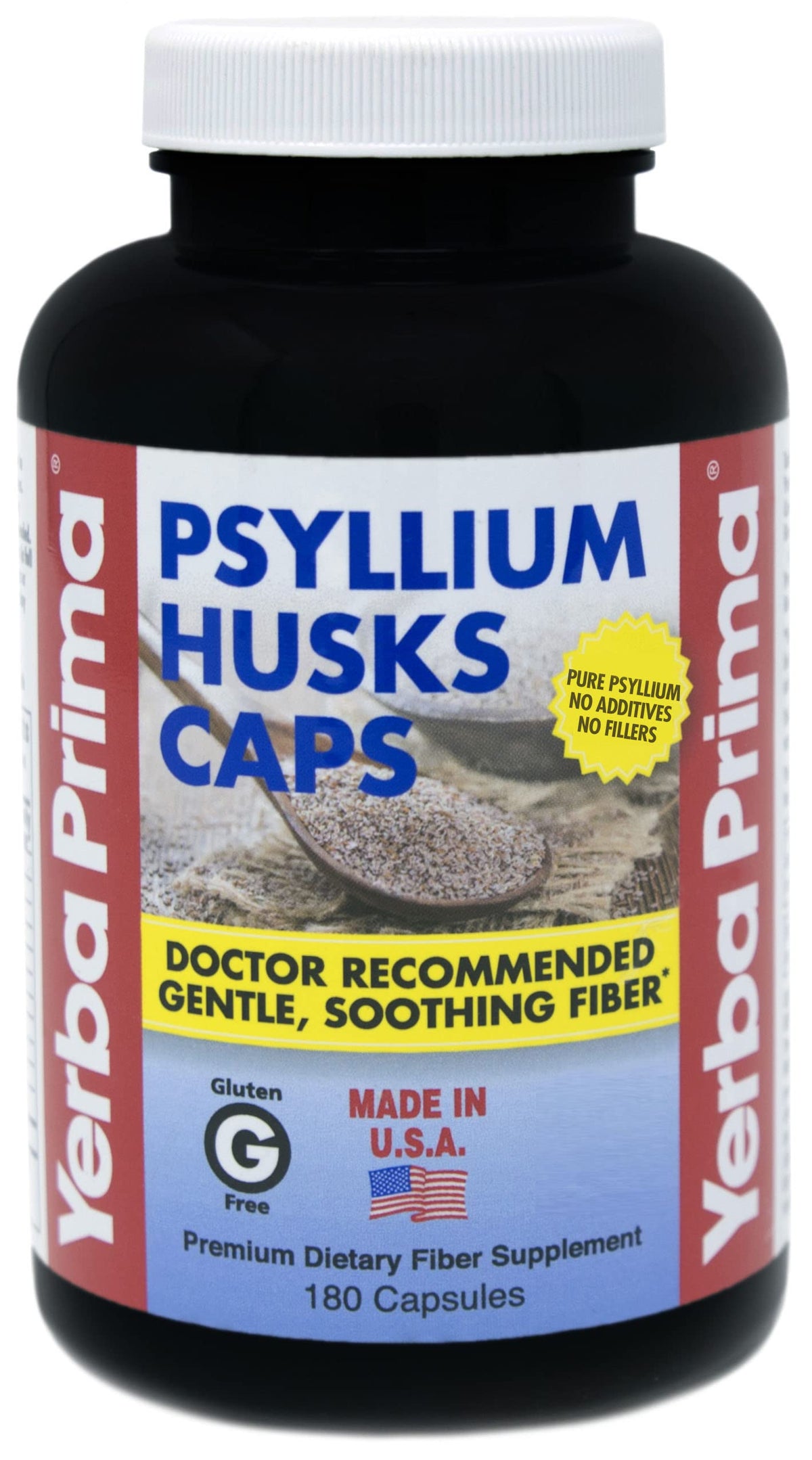 Psyllium Husks Caps Dietary Fiber 625 mg 180 Capsules H81253