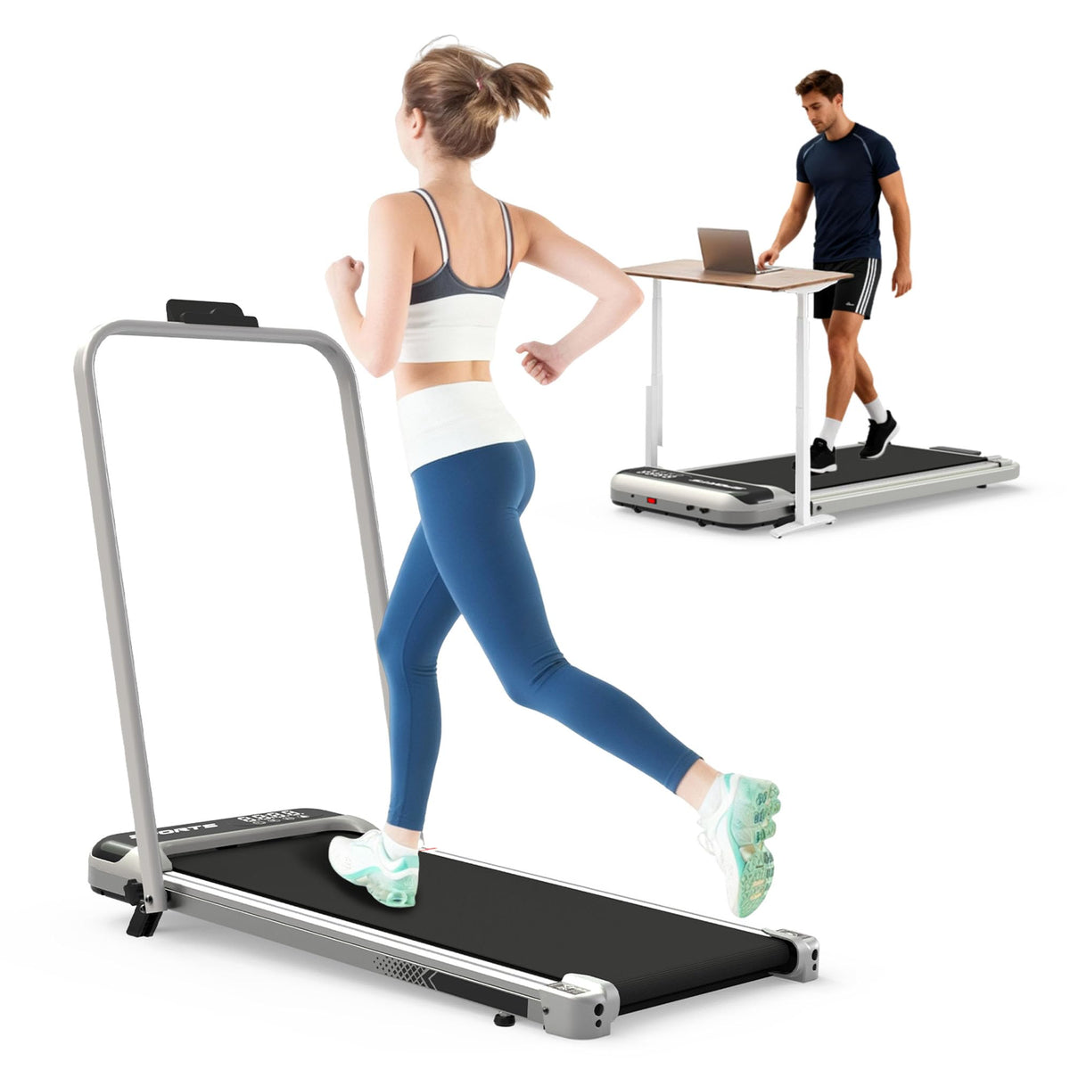3 in 1 Compact Under Desk Treadmill with Handle Bar A994