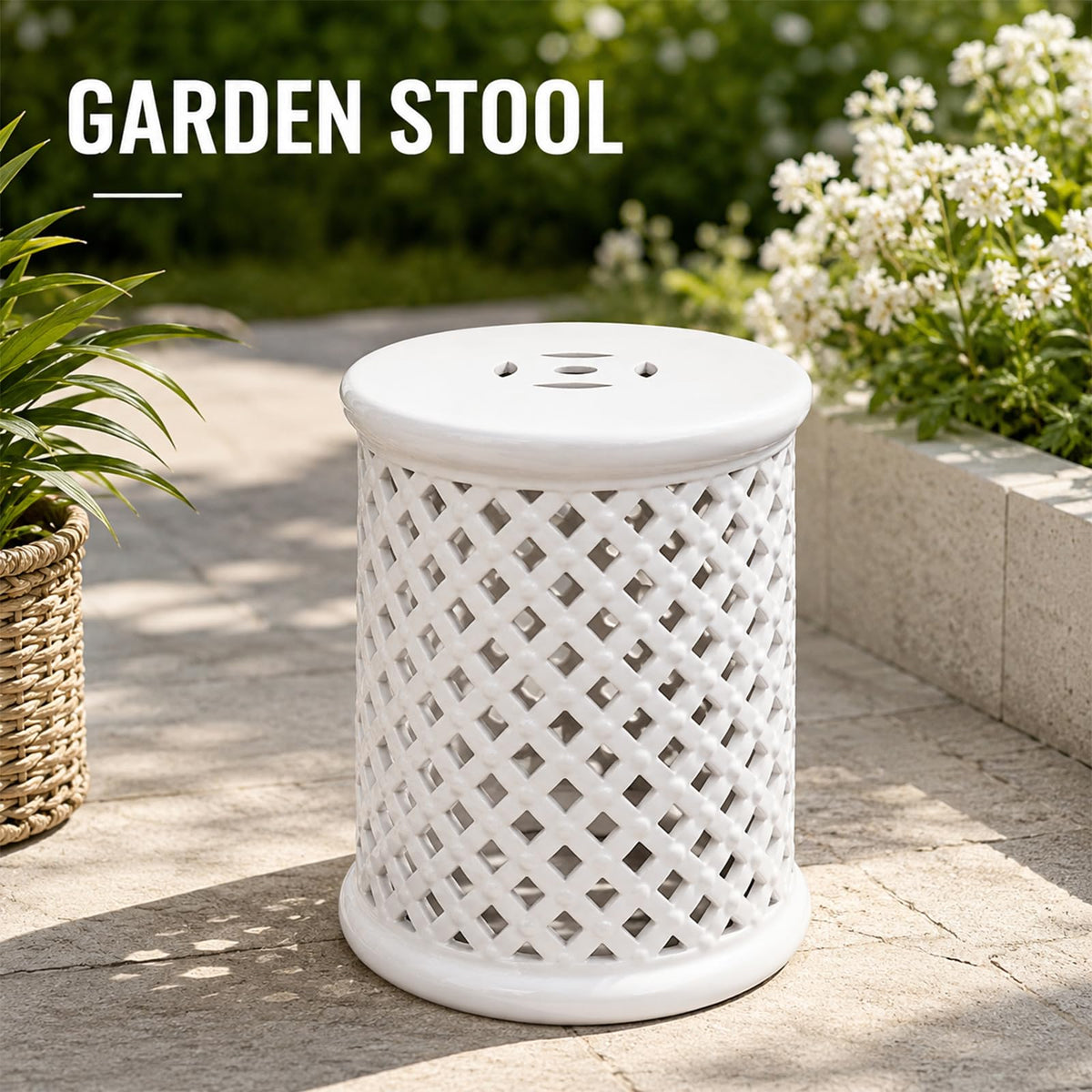 Glazed Ceramic Garden Stool Z6075