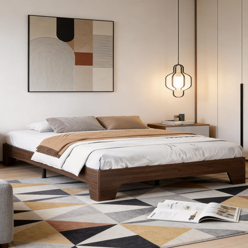 California King Size Wood Platform Bed Frame H655886
