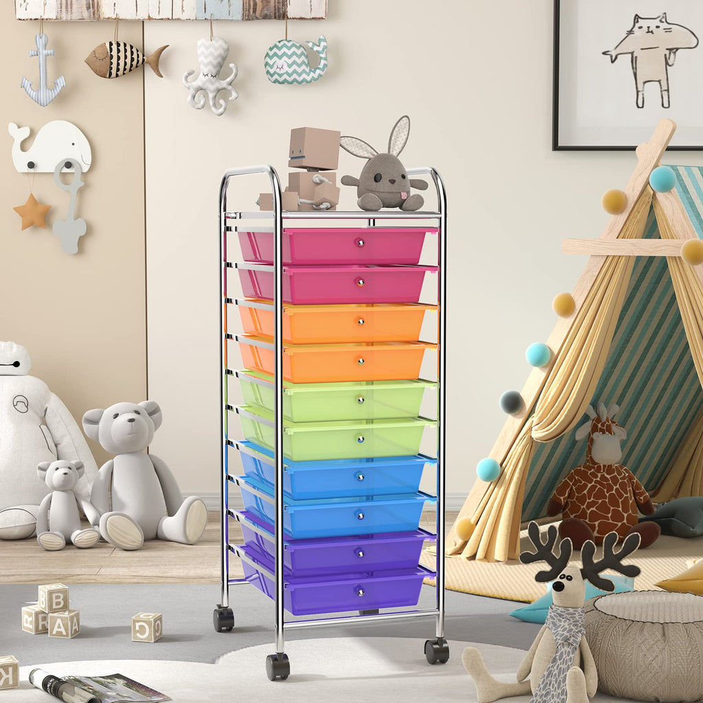 10 Drawer Rolling Storage Cart Organizer E79498