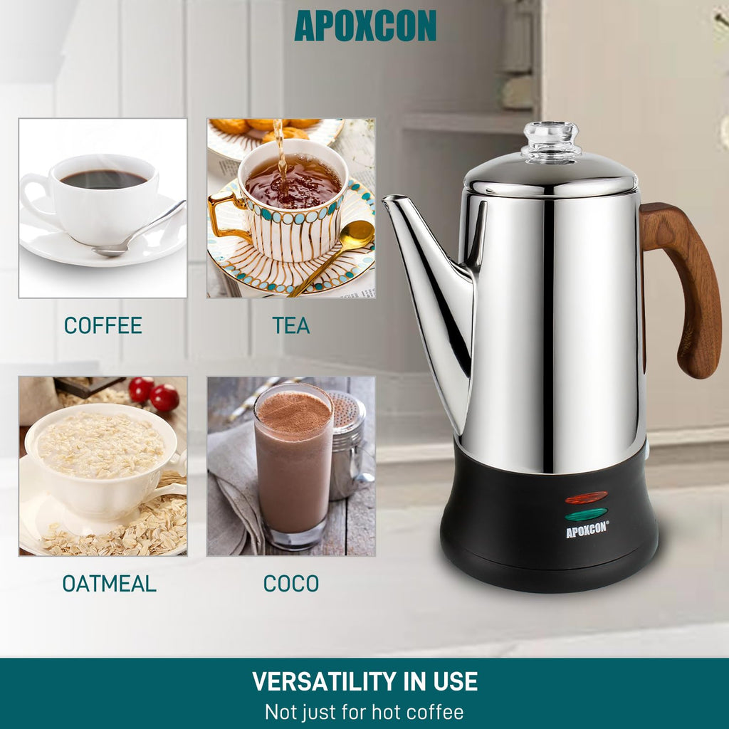 Electric Stainless Steel Coffee Percolator 8 Cup Z786