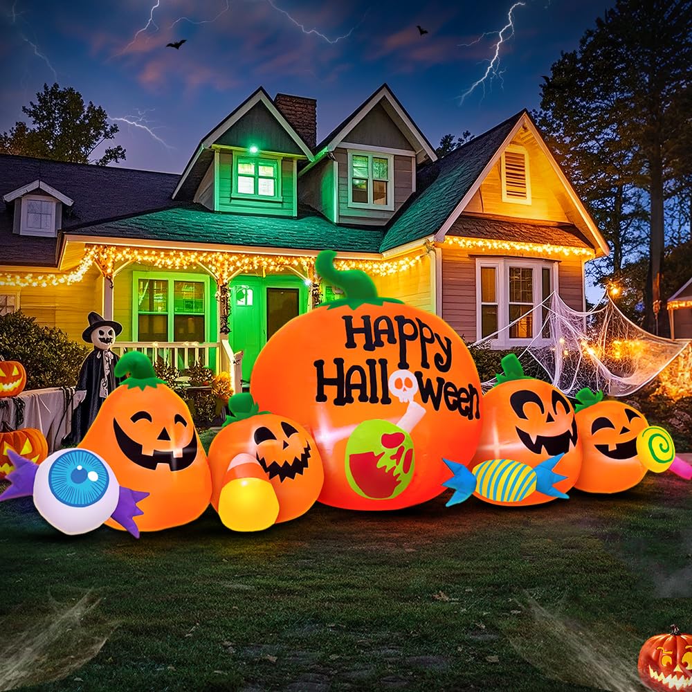 8FT Inflatable Pumpkin Outdoor Decoration with LED W6974