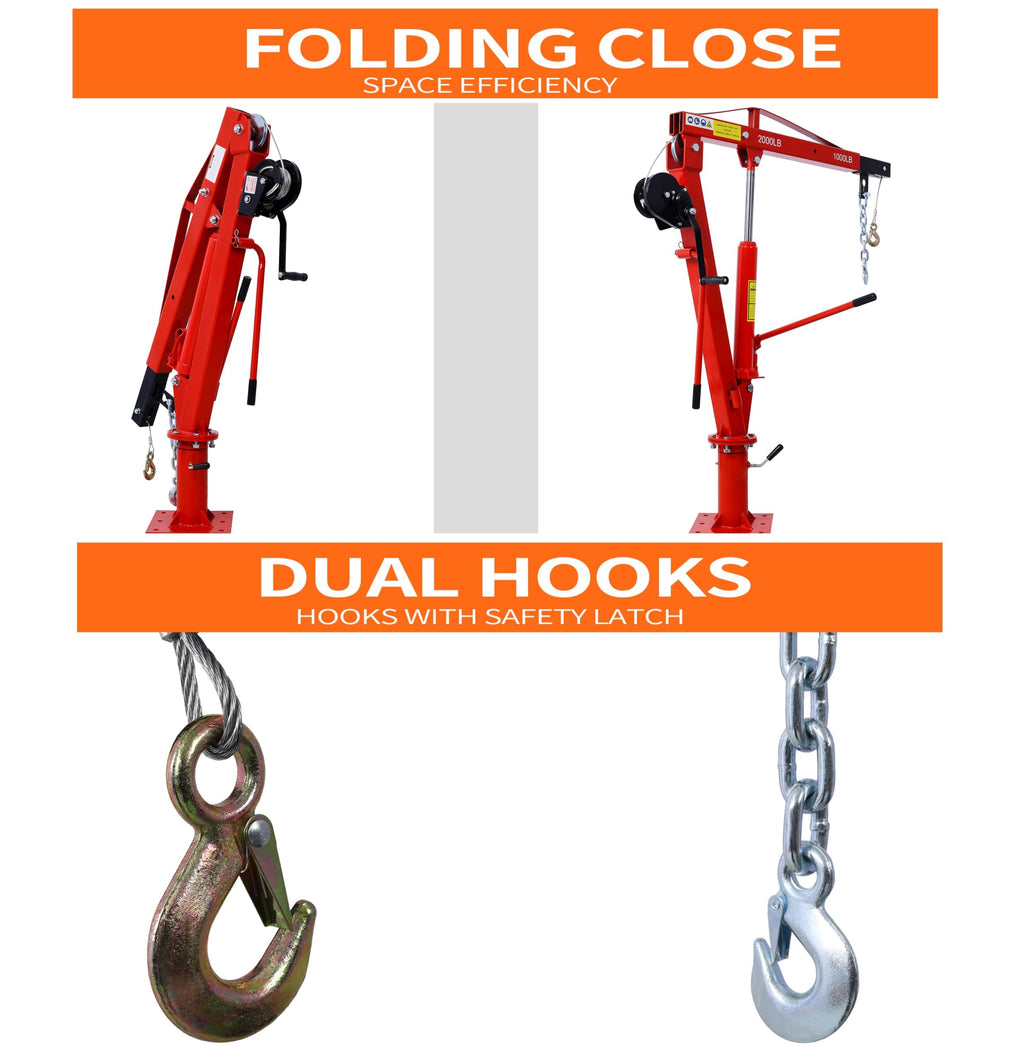 2000 lbs Hydraulic Truck Bed Jib Crane C9679