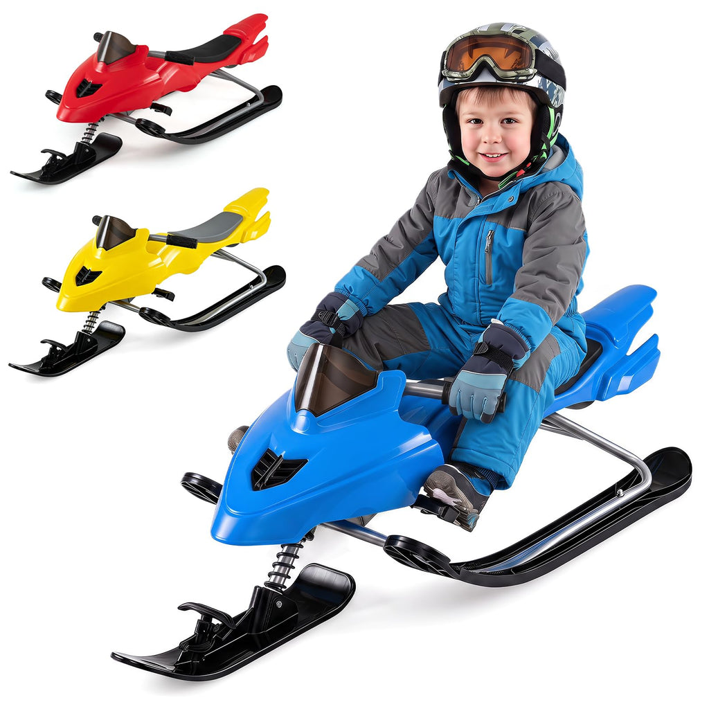 Snow Racer Sled with Brakes, Steering Handle, Tow Ropes T704792