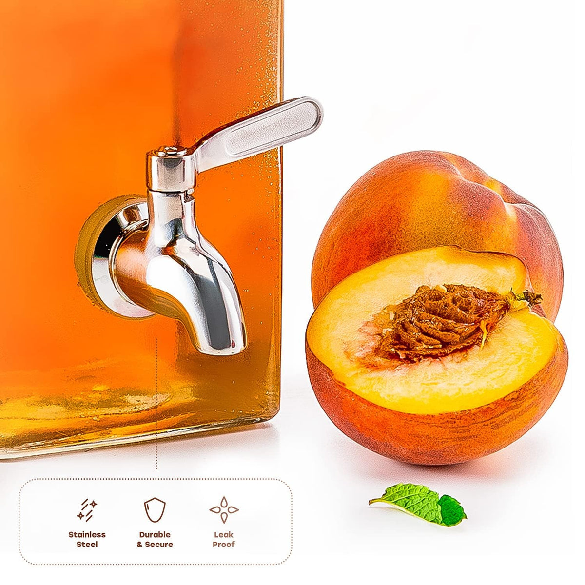 80 oz Glass Drink Dispenser with Spigot U214899