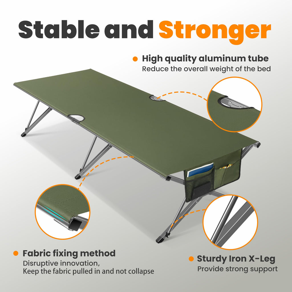 Oversized Folding Camping Cot with Storage Bag E287