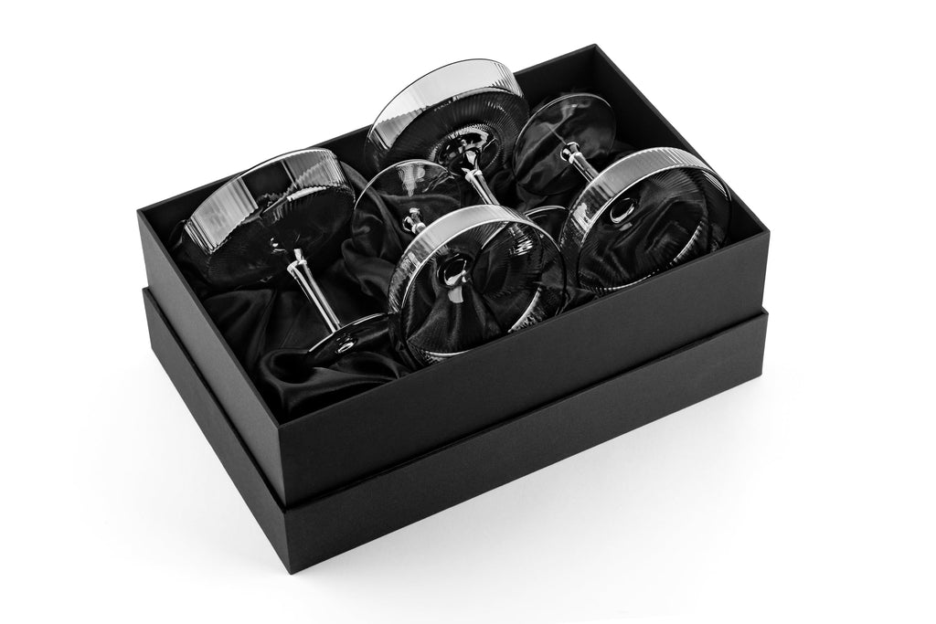 Smoke Black Coupe Glasses Set of 4 J809814