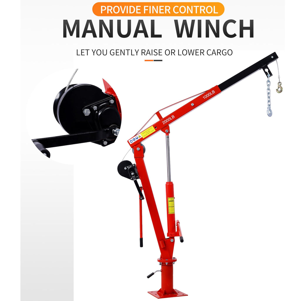 2000 lbs Hydraulic Truck Bed Jib Crane C9679