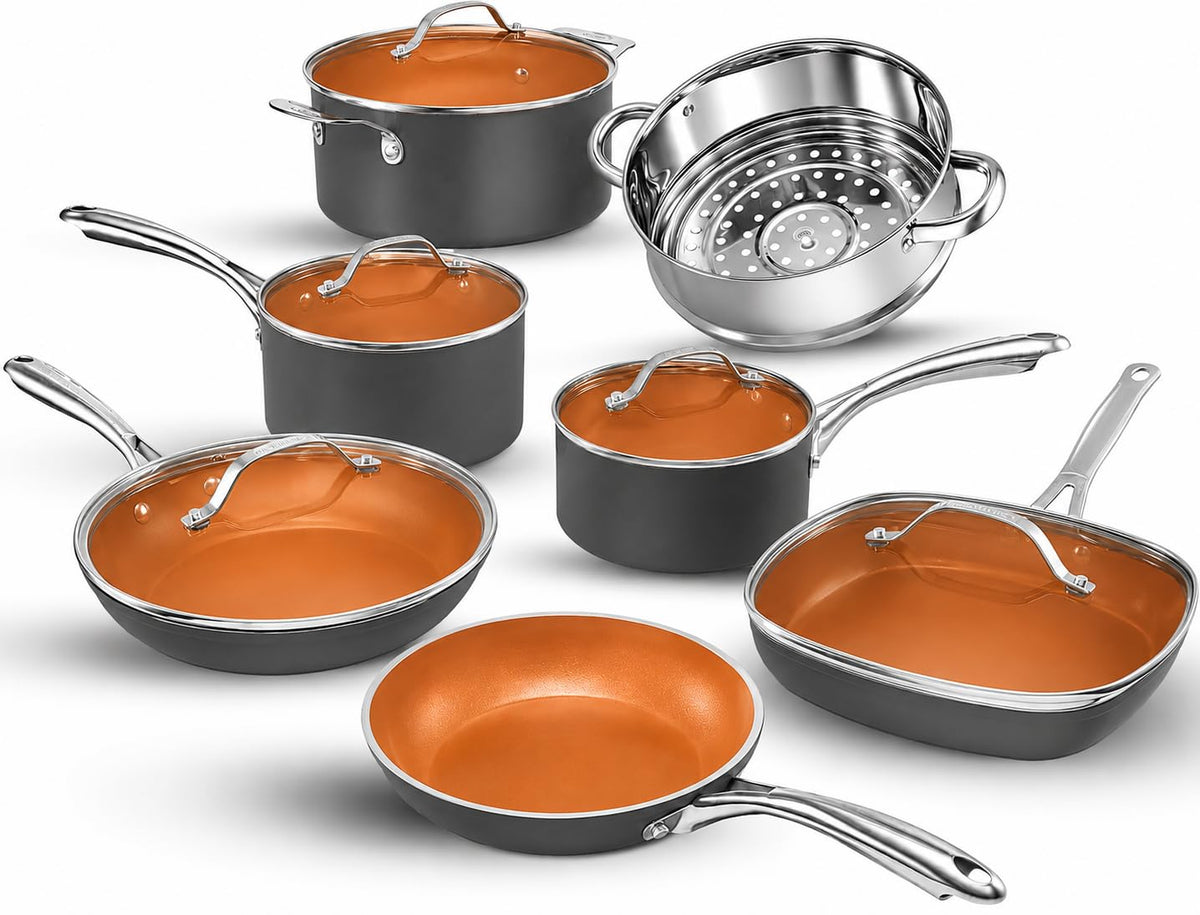 12 Pc Titanium Ceramic Nonstick Cookware Set M2177