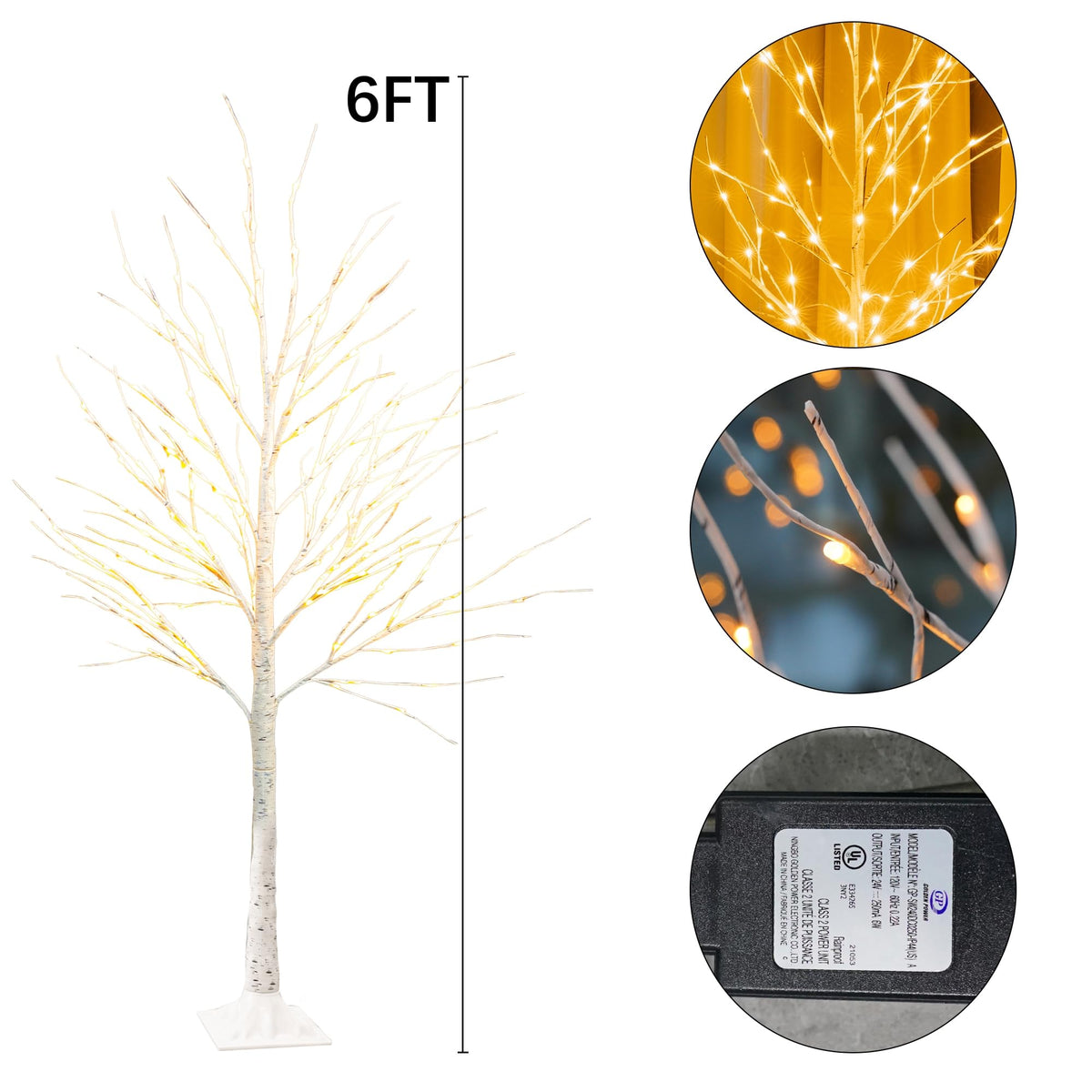 6 FT Pre-lit Artificial Christmas Tree Warm White A7413
