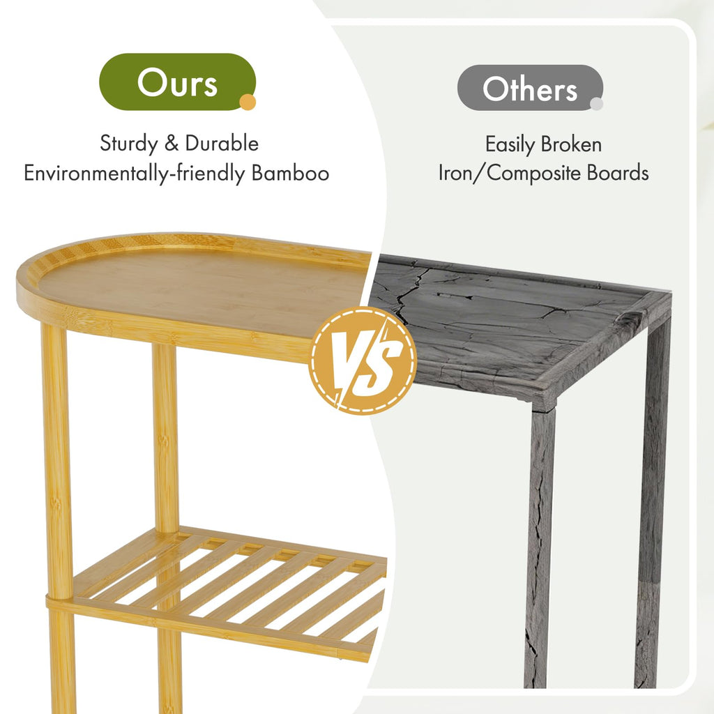 Bamboo 2-tier Oval Top Console Table X2649