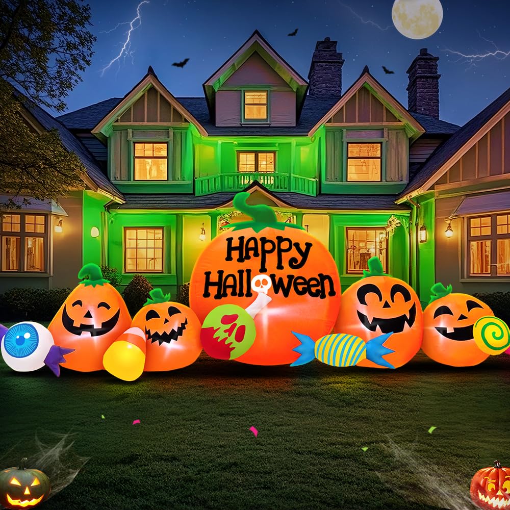 8FT Inflatable Pumpkin Outdoor Decoration with LED W6974