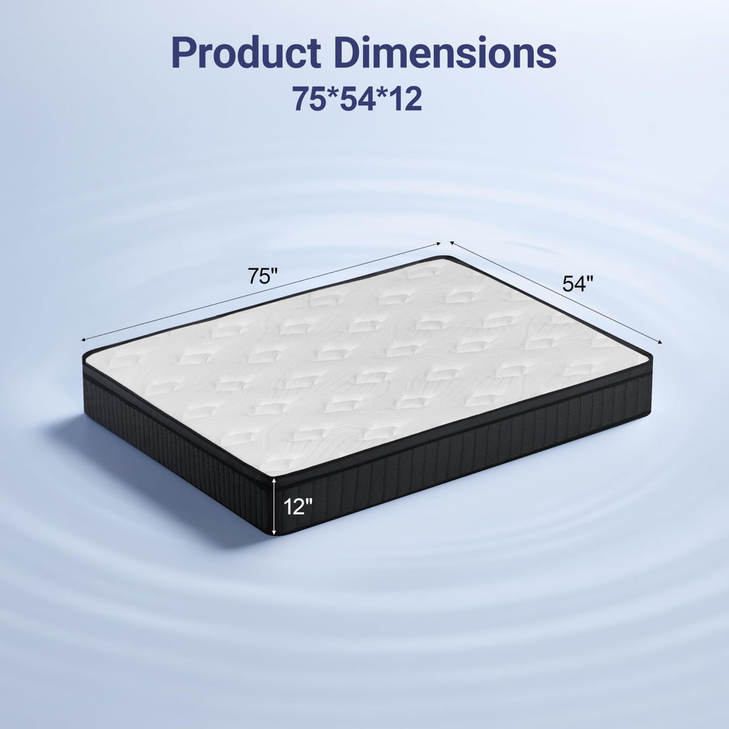 Full Size 12 Inch Firm Hybrid Memory Foam Mattress in a Box A25452
